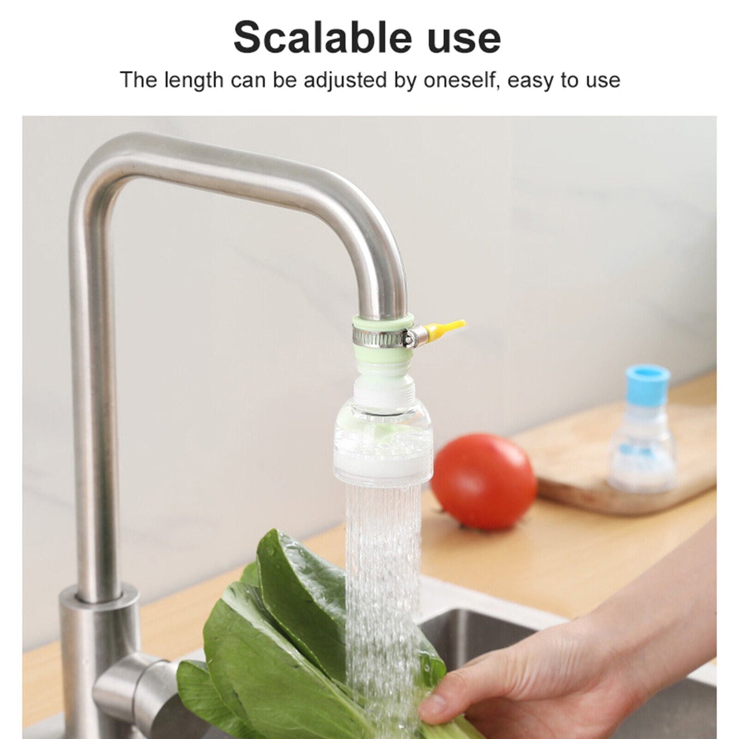 360‑Rotation Kitchen Sink Faucet Extenders – Flexible 3D Rotating Tap Attachment for Easy Cleaning & Splash‑Control